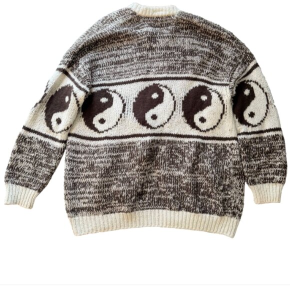 MOTHER The Long Drop Cardigan “The Good And The Bad” Yin Yang Sweater Oversized - Picture 4 of 15